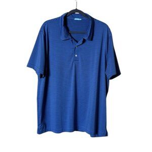 J McLaughlin Polo Shirt Mens Size XXL Short Sleeve Golf Athleisure Blue Preppy